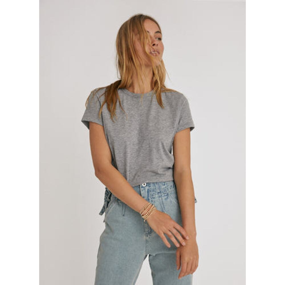Jason Scott Shrunken Tee - XS Heather Grey Short Sleeve Crewneck Slim Fit